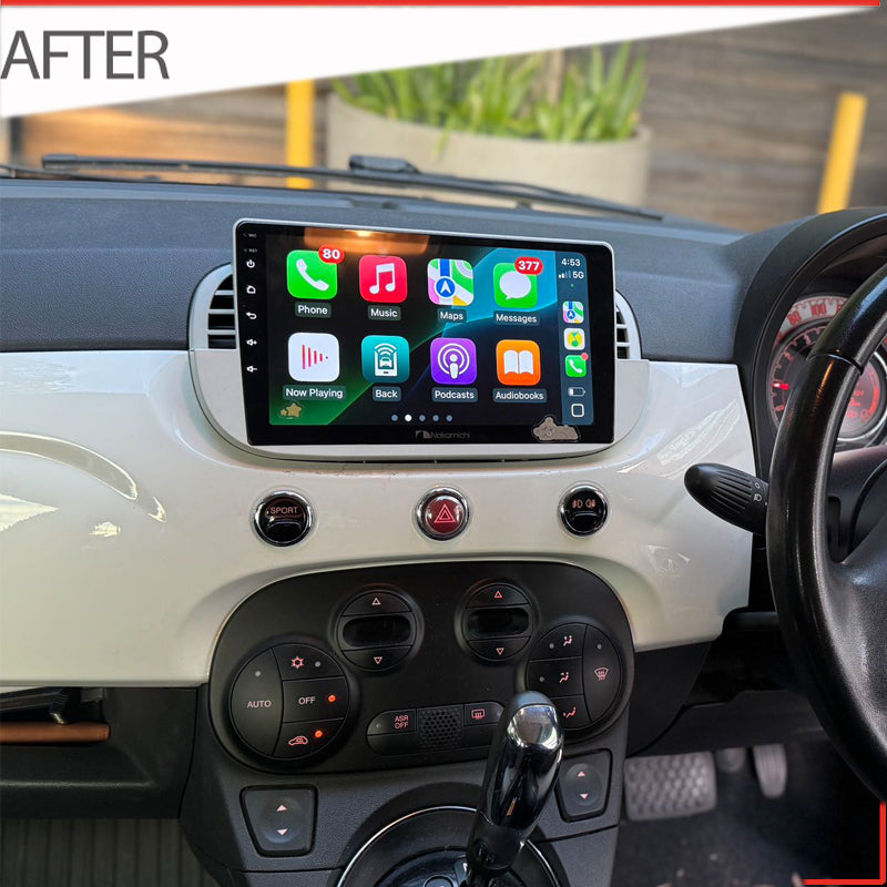 Nakamichi Android NA9FIAT50020082014 Wireless Apple Carplay Android auto solution Sat Nav compatible with Fiat 500 2008-2014