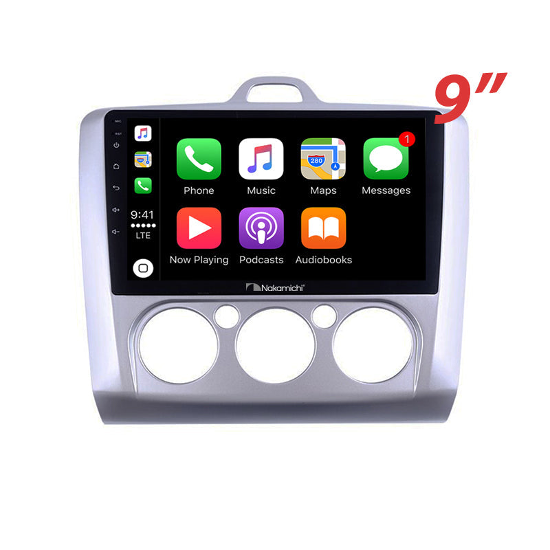 Nakamichi Android NA9FORDFOCUSMANUAL20042011 Wireless Apple Carplay Android Auto Sat Nav Solution compatible with Ford Focus Manual Air Con 2004-2011