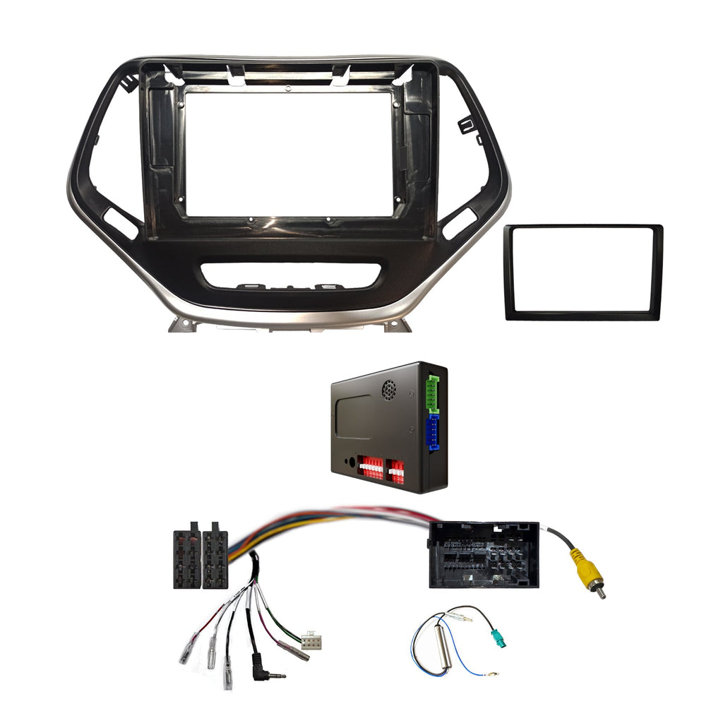 CAC FXJP3K1 9 Inch Fascia Kit Compatible with Jeep Cherokee 2015+ Dash 1 2
