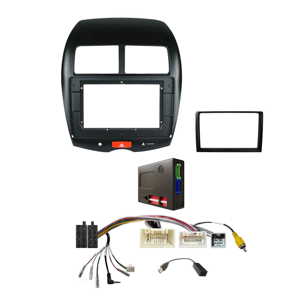 CAC FXMT2K4 9 Inch Fascia Kit Compatible with Mitsubishi ASX 2012-2014 Dash 5 Rockford Fosgate