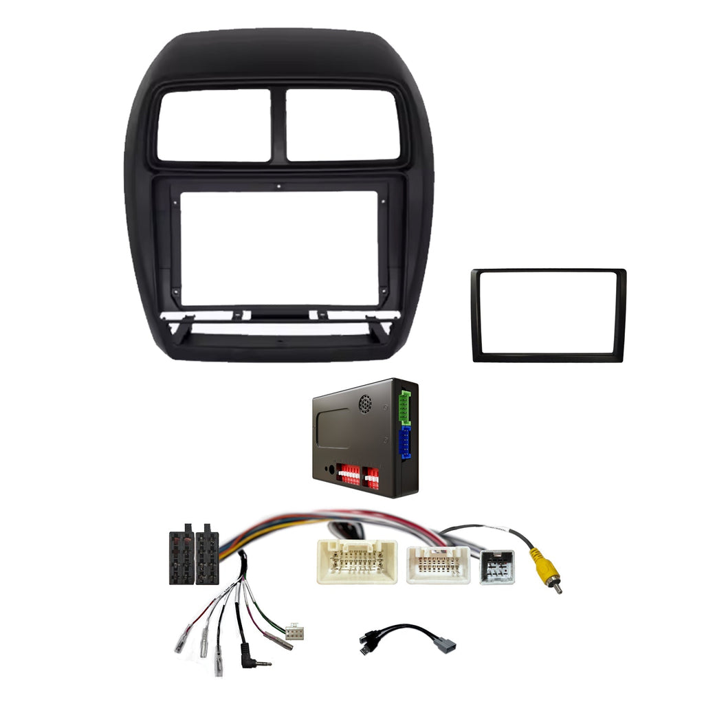 CAC FXMT3K3 9 Inch Fascia Kit Compatible with Mitsubishi ASX 2018- Dash 3 Rockford Fosgate Factory 360° Camera