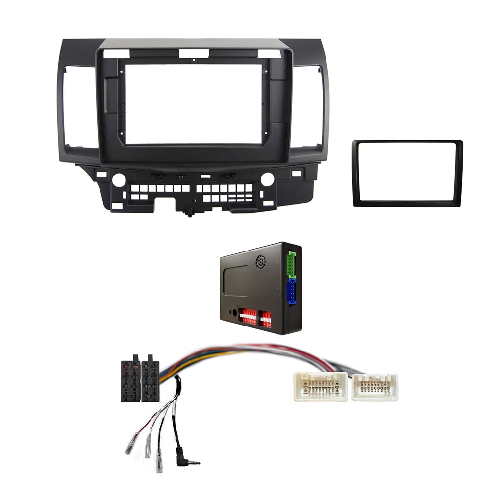 CAC FXMT6K3 9 Inch Fascia Kit Compatible with Mitsubishi Lancer 2007-2013 Dash 3 Rockford Fosgate