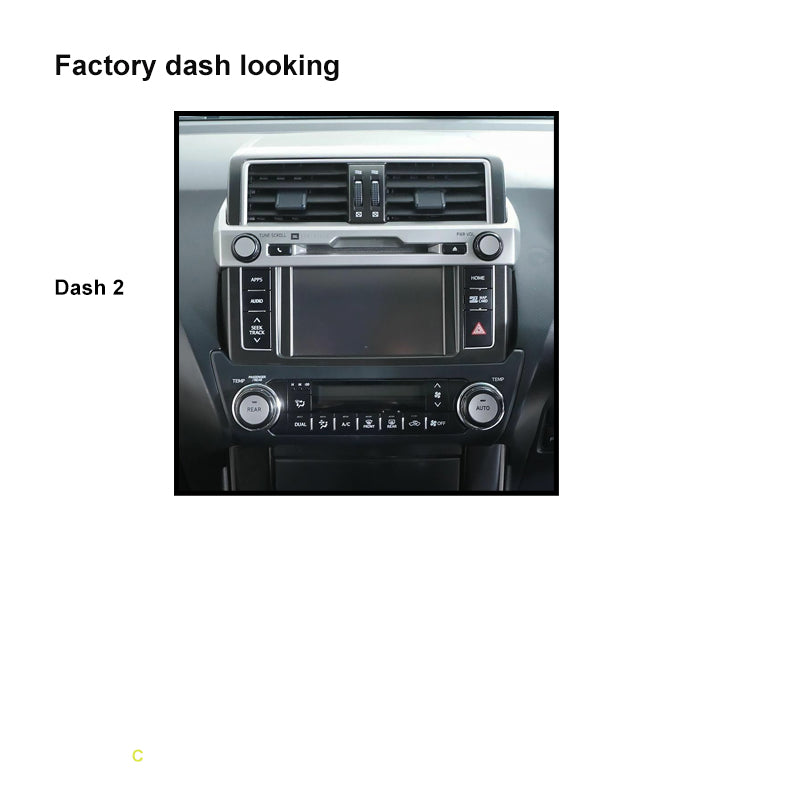 CAC FXTY57K2 9 Inch Fascia Kit Compatible with Toyota Prado 2014-2017 Dash 2 With Factory JBL or Amplified 360° Camera