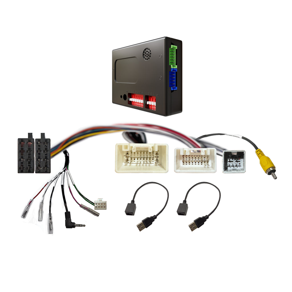 CAC HMT4AK2 harness Compatible with Mitsubishi with Rockford Fosgate, Factory 360° Camera Includes SWC, Camera Retention, USB