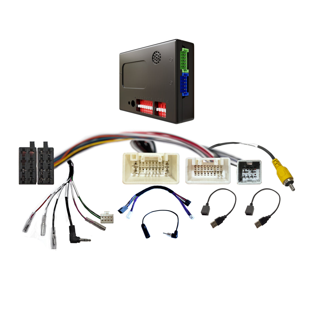 CAC HMT4AK3 harness Compatible with Mitsubishi with Rockford Fosgate, Factory 360° Camera Includes SWC, Camera Retention, USB