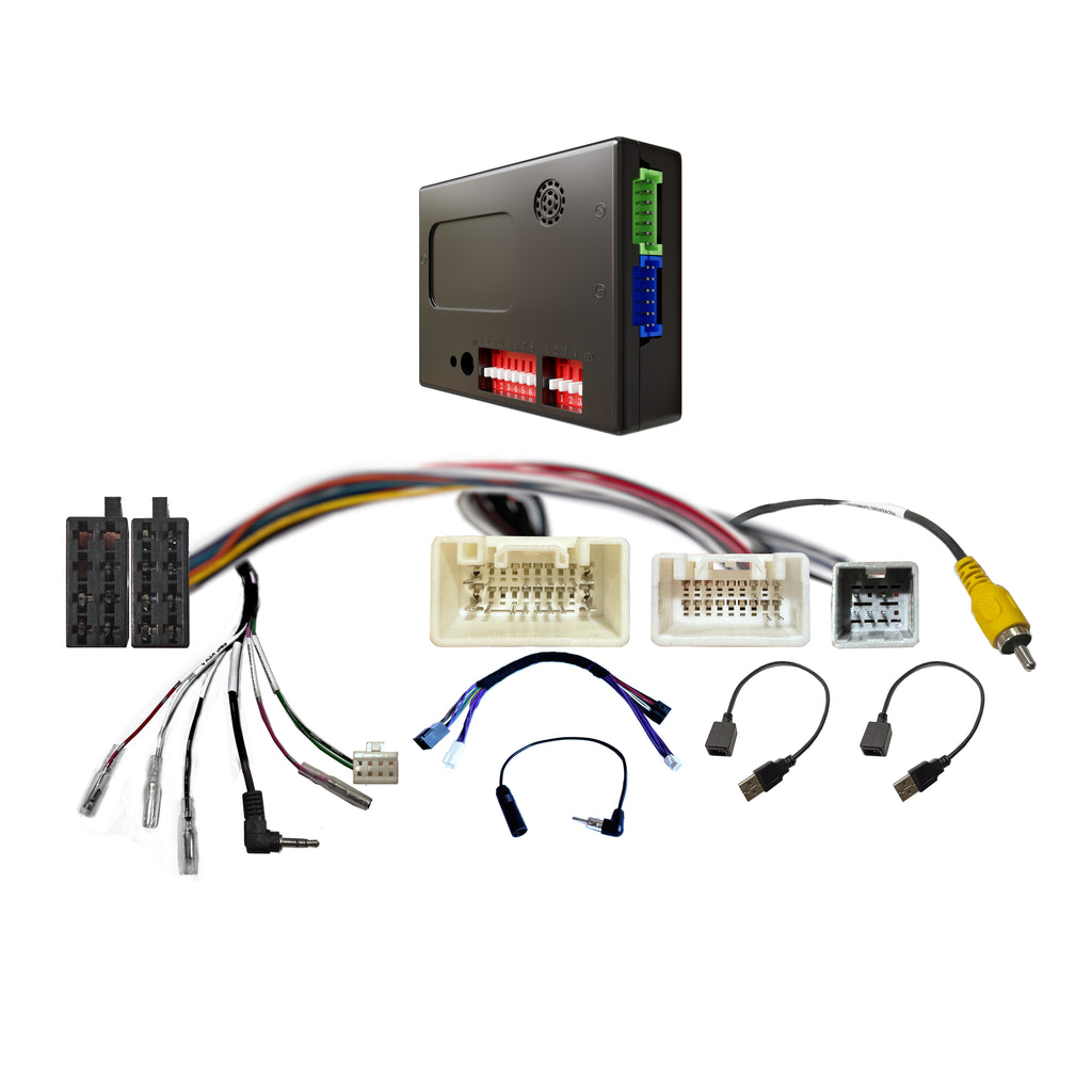 CAC HMT4AK4 harness Compatible with Mitsubishi with Rockford Fosgate, Factory 360° Camera Includes SWC, Camera Retention, USB