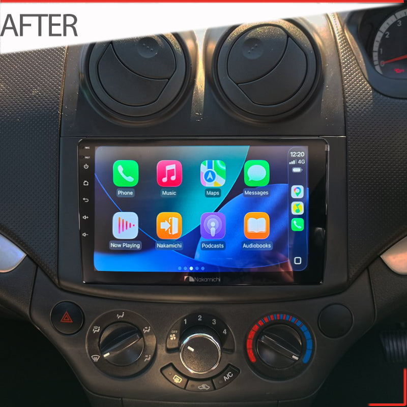 Nakamichi Android NA9HOLDENBARINA20062011TK Wireless Apple Carplay Android Auto Sat Nav Solution compatible with Holden Barina 2006-2011 TK Sedan Hatch