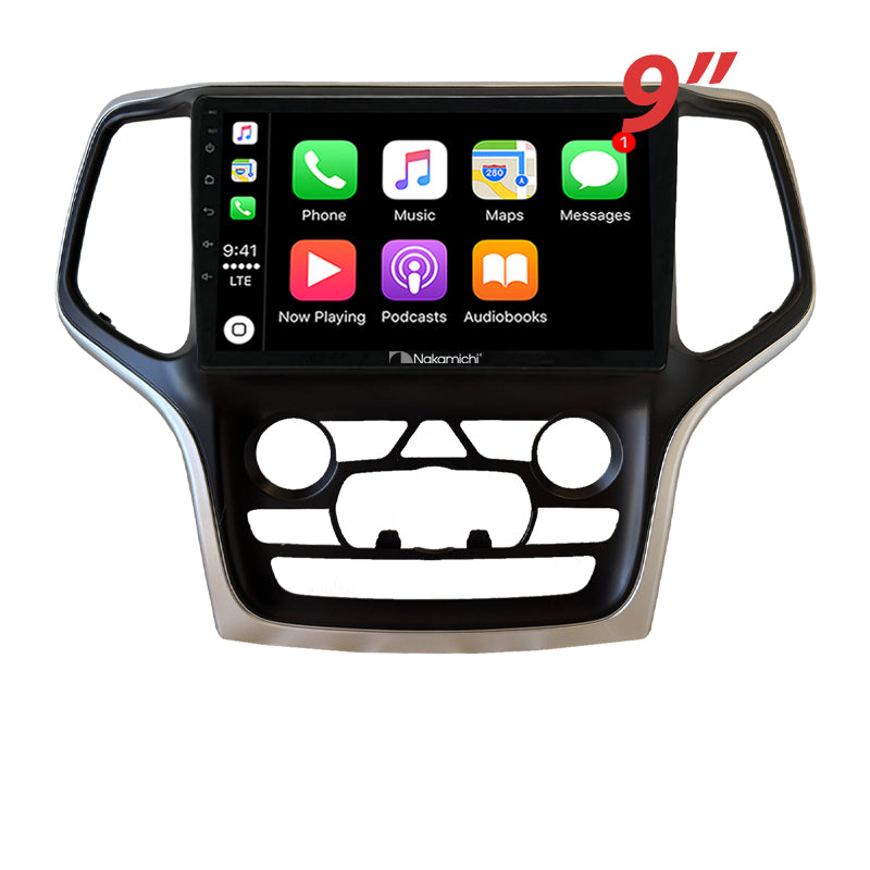 Nakamichi Android NA9JEEPGRANDCHEROKEE20142021B Wireless Apple Carplay Android auto Sat Nav solution compatible with Jeep Grand Cherokee 2014-2021 Dash 2 Factory Big Screen