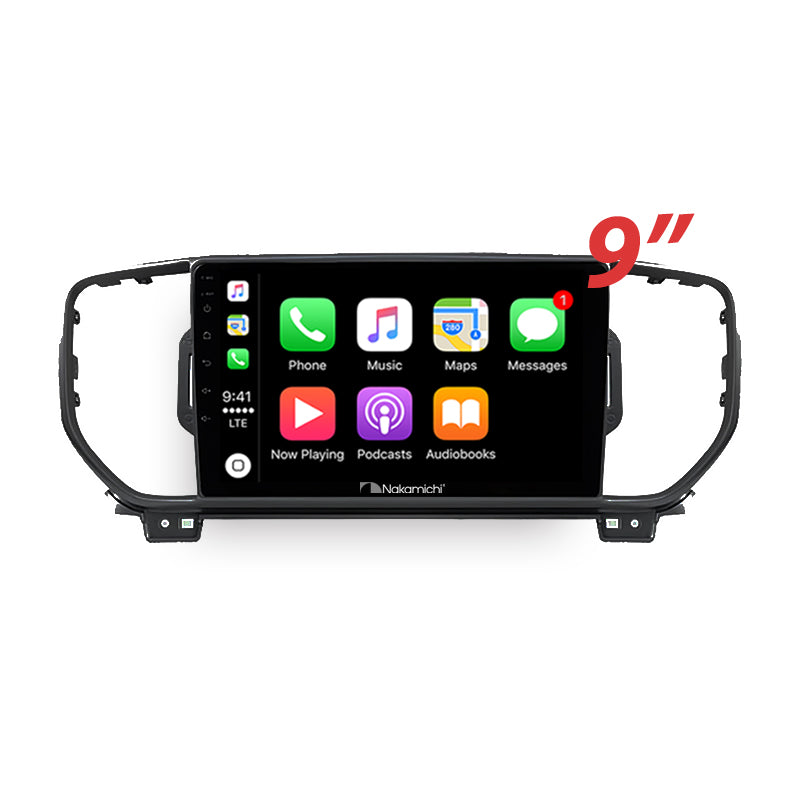 Nakamichi Android NA9KIASPORTAGE20152018 Wireless Apple Carplay Android auto Sat Nav solution compatible with Kia Sportage 2015-2018