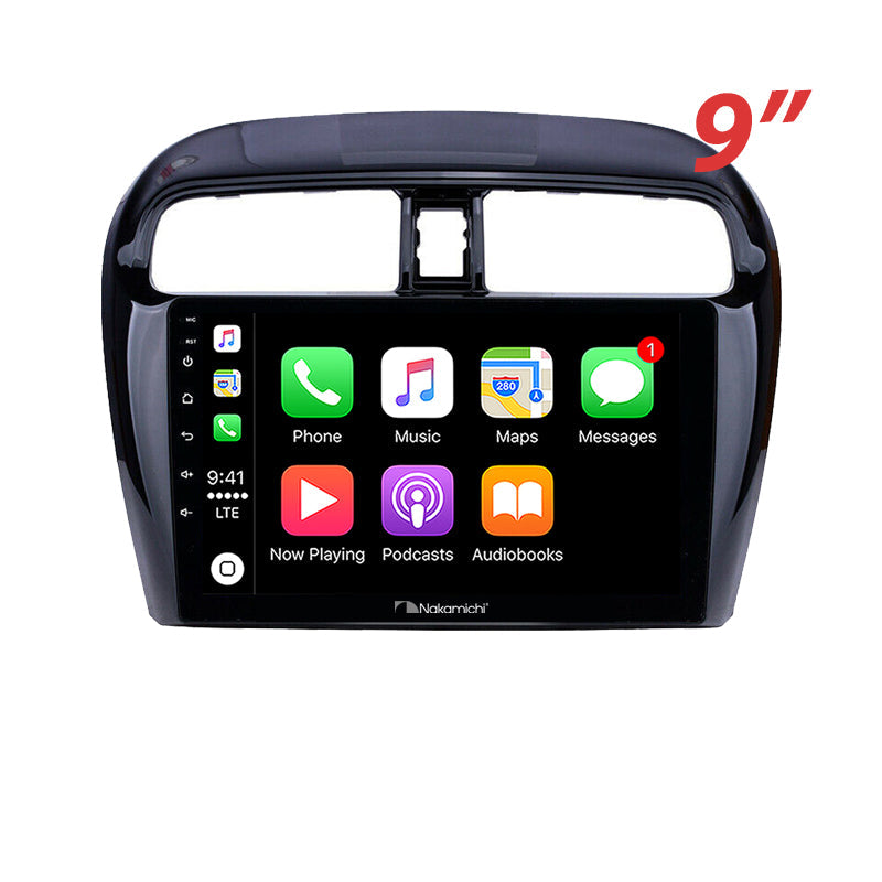 Nakamichi Android NA9MITSUBISHIMIRAGE2012ON Wireless Apple Carplay Android Auto Sat Nav Solution compatible with Mitsubishi Mirage 2012+