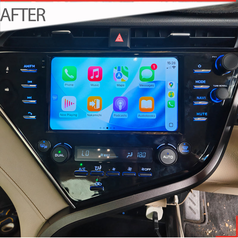 Nakamichi Android NA9TOYOTACAMRY20182020D3 Wireless Apple Carplay Android Auto Sat Nav Solution compatible with Toyota Camry 2018-2020 Dash 3