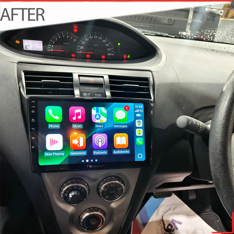 Nakamichi Android NA9TOYOTAYARIS20052011D23 Wireless Apple Carplay Android auto Sat Nav solution compatible with Toyota Yaris 2005-2011 Dash 2 Dash 3